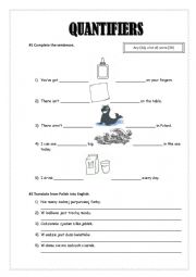 English Worksheet: Quantifiers