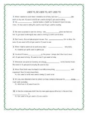 English Worksheet: Used To - Be Used to - Get Used to    