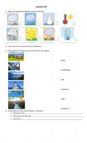 English Worksheet: Weather - past