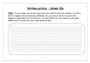 English Worksheet: writing activity