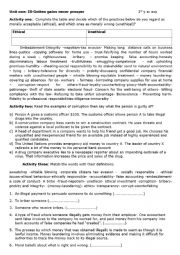 English Worksheet: ethics in business- vocabulary