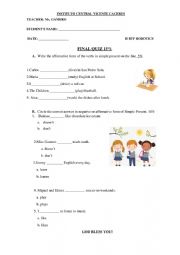 QUIZ SIMPLE PRESENT AFFIRMATIVE AND NEGATIVE 