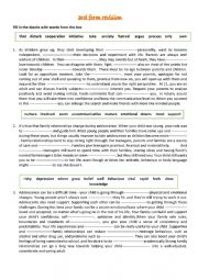 English Worksheet: family and adolescents 