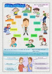 English Worksheet: HEALTH PROBLEMS