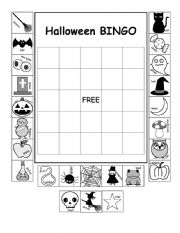 English Worksheet: Make your own Halloween BINGO cards