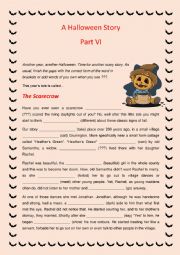 English Worksheet: A Story for Halloween - Part VI