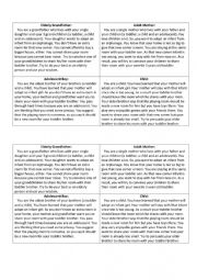 English Worksheet: Role Play Activity to convey the meanings of the 6 words Infant- Toddler- Child- Adolescent- Adult-Elderly