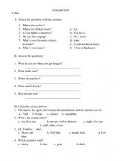 English Worksheet: English test