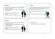 English Worksheet: Role play cards at the bus stop