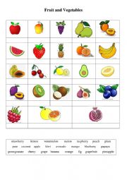 English Worksheet: Fruit