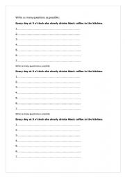 English Worksheet: Making questions - various tenses.