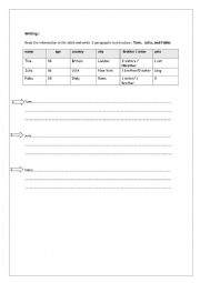 English Worksheet: WRITING