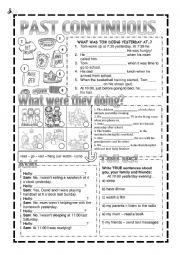 English Worksheet: Past Continuous