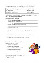 English Worksheet: Giving Suggestions