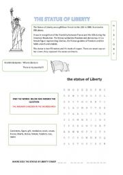 English Worksheet: The Statue of Liberty