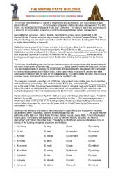 English Worksheet: The Empire State - FCE reading and gorilla debate