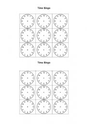 time bingo worksheet