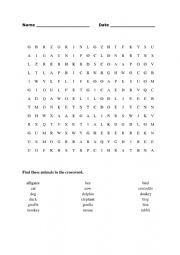 Wordfind animals