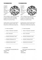 English Worksheet: Pachamama festival