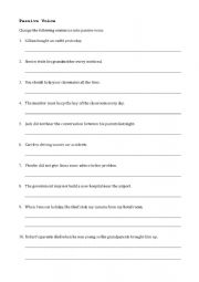 English Worksheet: Passive Voice
