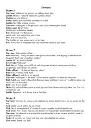 English Worksheet: Zootopia Script