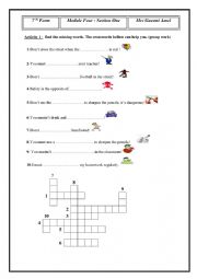 English Worksheet: remedial work 7th form