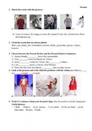 English Worksheet: shopping