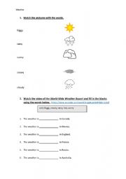 English Worksheet: Weather revision