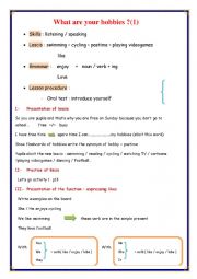 English Worksheet: what are your hobbies?