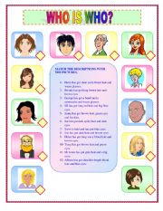 English Worksheet: Who is who ?