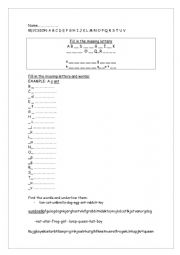 Alphabet letter revision  Aa -Vv