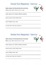 English Worksheet: Simple Past - negative