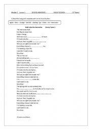 English Worksheet: module 2 lesson 1  School memories      group session     9th form 