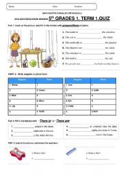 English Worksheet: quiz for 5th grade