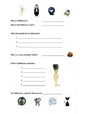 Easy Halloween Worksheet