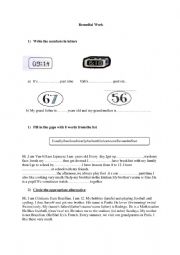 English Worksheet: remedial work 7th form mid term 1
