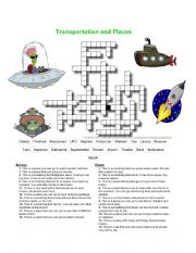 English Worksheet: Transportation and Places Review