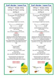 English Worksheet: YELLOW LEMON TREE 