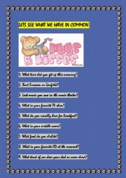 English Worksheet: What do you know about your classmate?