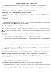 English Worksheet: ability in all tenses