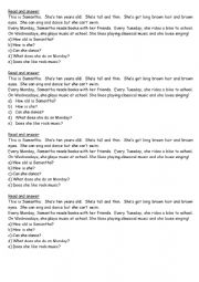 English Worksheet: Read and answer