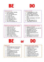 English Worksheet: Be or Do