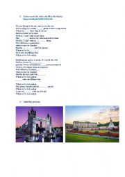 English Worksheet:  about  london 