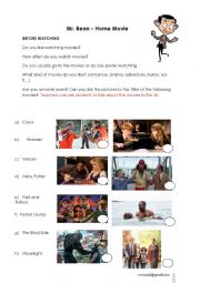 English Worksheet: Mr. Bean Episode - Home Movie 