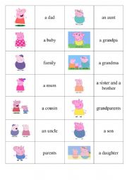 English Worksheet: family members (domino)