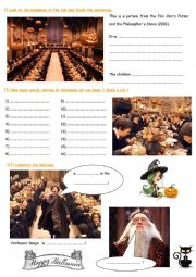 English Worksheet: Enjoy Halloween with Harry Potter 1 !