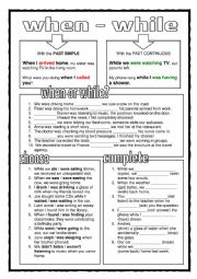 English Worksheet: When - While