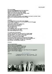 English Worksheet: Song Destinys Child_Girl