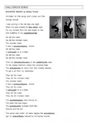 English Worksheet: Monster Mash song
