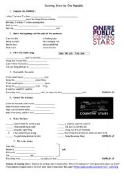 English Worksheet: song counting stars